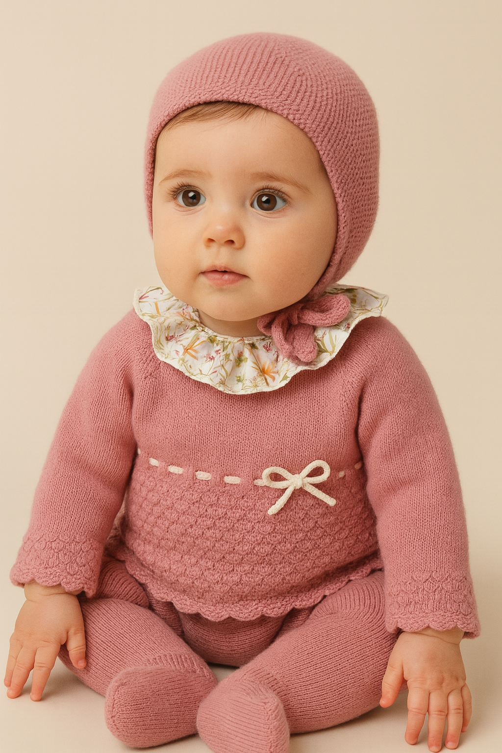 Traje 3P Canesú Menguado Cuello Estampado Aurora