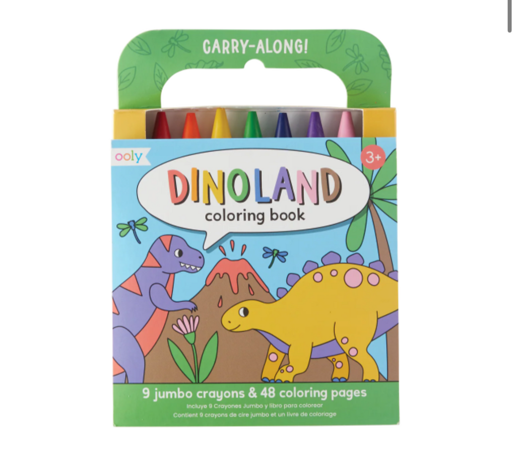Set llevalo contigo libro para colorear dino con crayolas