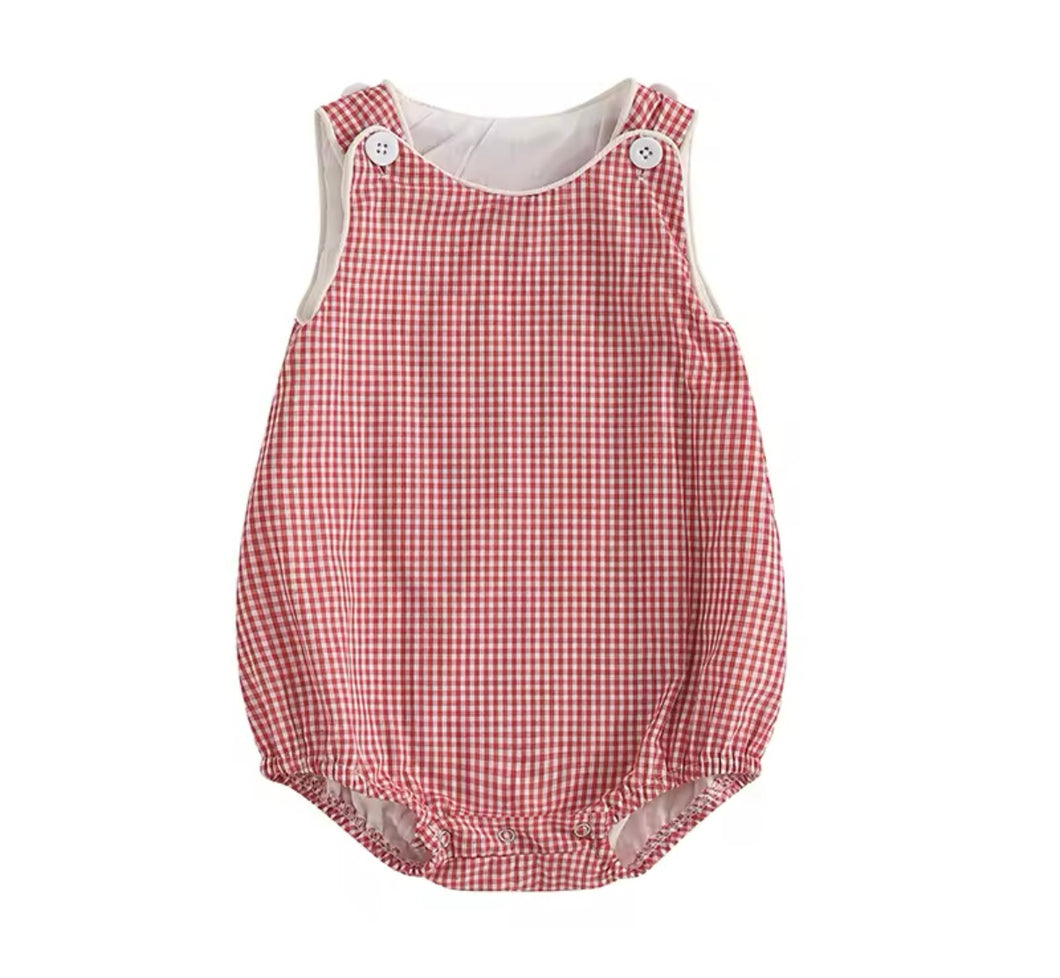 Pelele Unisex  Cuadritos Rojos CHIKY NYNO