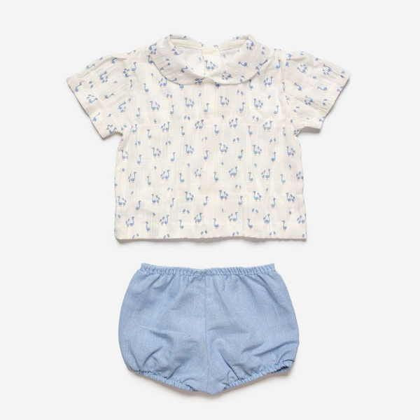 Conjunto Camisa Niño Patitos Cielo