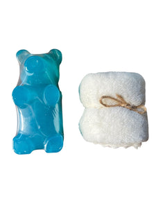 Kit Jabon Azul con Toalla OJITO PISPIRETO