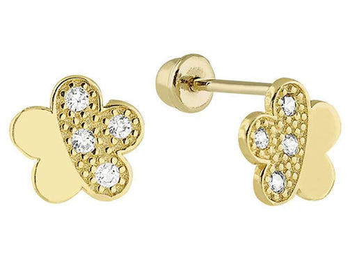 Broquel Flor Duo Con Cz ENTRE JOYAS