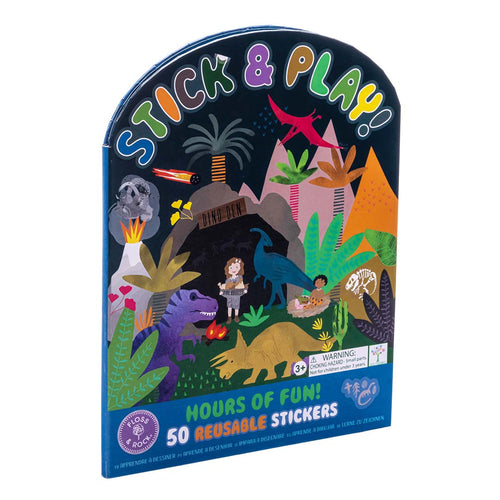 Libreta de Calcomanías Reutilizables Stick & Play, Dinosaurios TOC-TOC