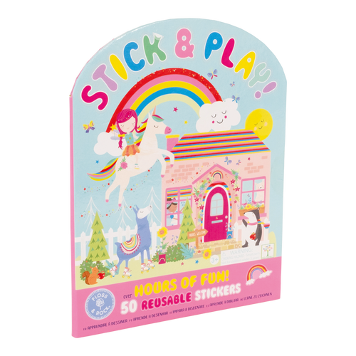 Libreta de Calcomanías Reutilizables Stick & Play, Hadas & Arcoíris TOC-TOC