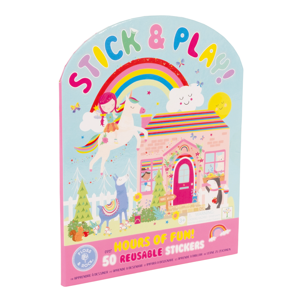 Libreta de Calcomanías Reutilizables Stick & Play, Hadas & Arcoíris TOC-TOC