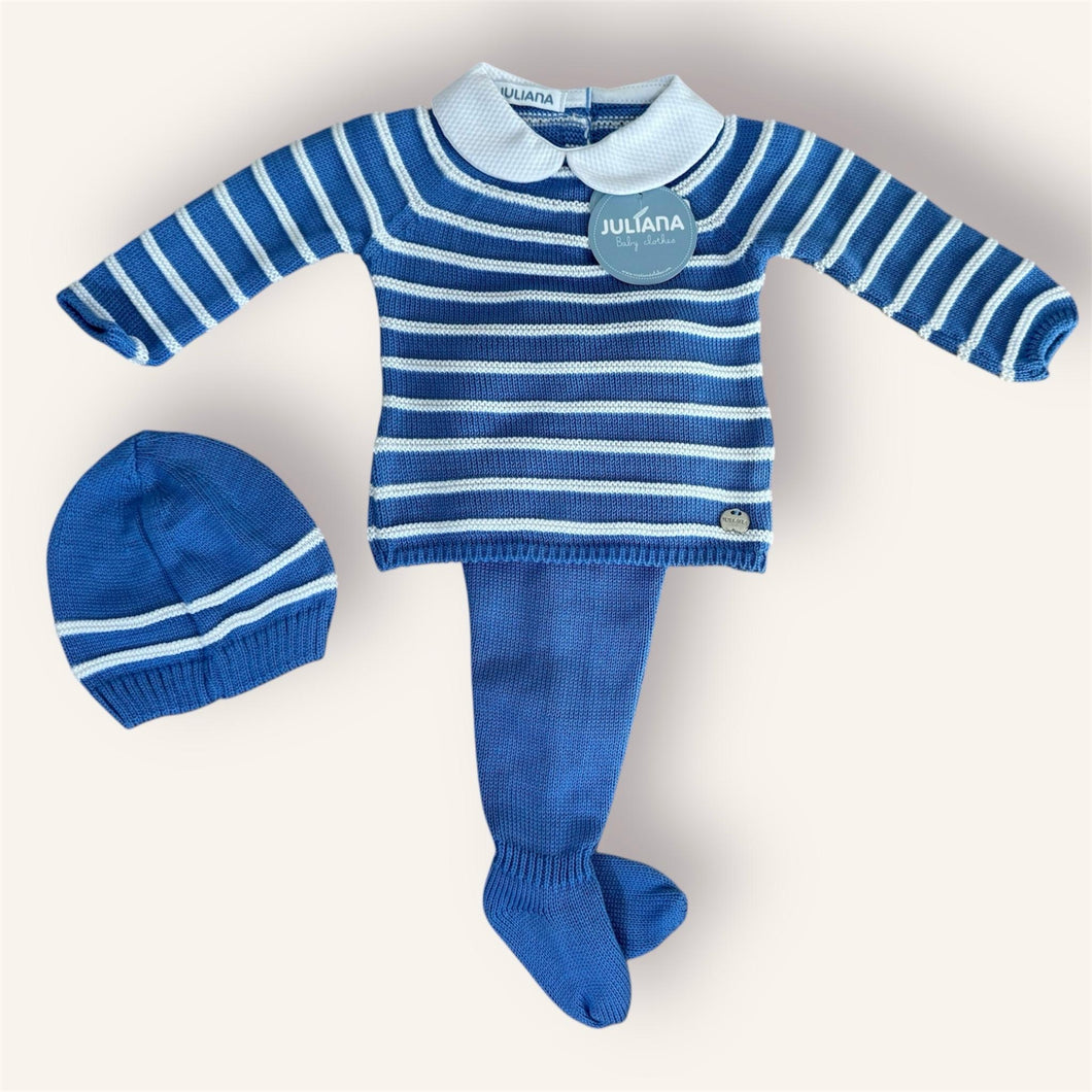 Conj. Rayado Cuello Azul Niza