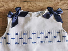 Cargar imagen en el visor de la galería, Conjunto Camisa Niña Peces Azul Noche