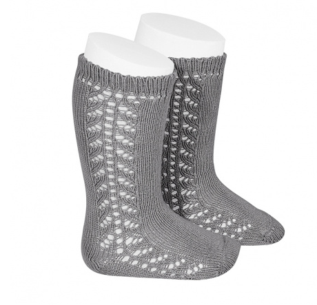 Calcetines altos con Calado Lateral Gris Claro VARETA