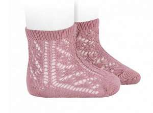 Calcetines cortos calados Rosa Empolvado