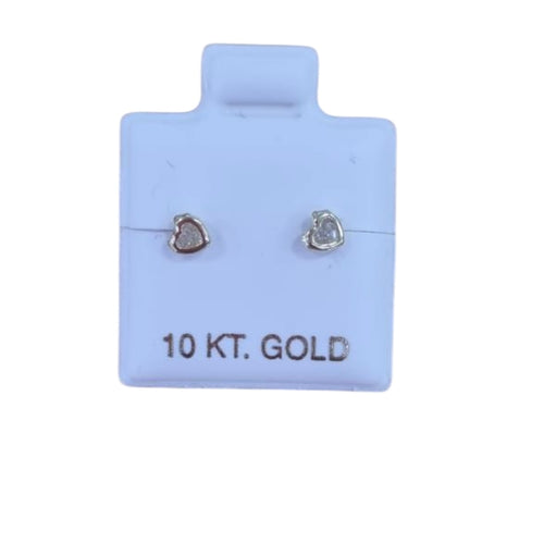 Broquel Mini Bisel Corazon Con Cz  ENTRE JOYAS