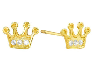 Broquel corona con CZ 10K