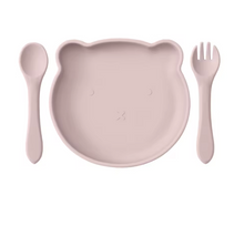 Cargar imagen en el visor de la galería, PLato con Cubiertos Osito CHIKY NYNO