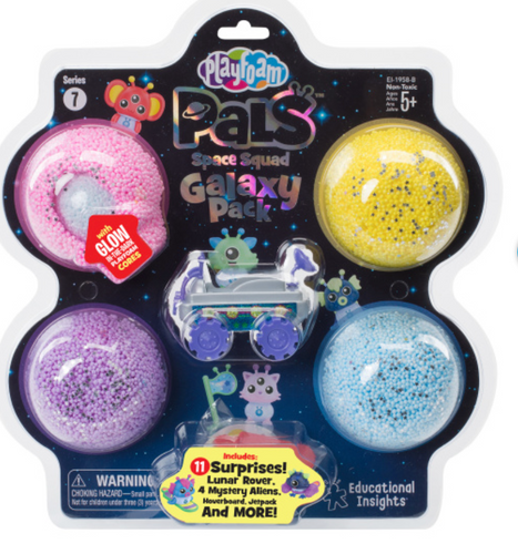 Playfoam Escuadrón Espacial Morado, Rosa, Azul y Amarillo TOC TOC