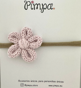Emma - Bandita soft baby con flor tejida