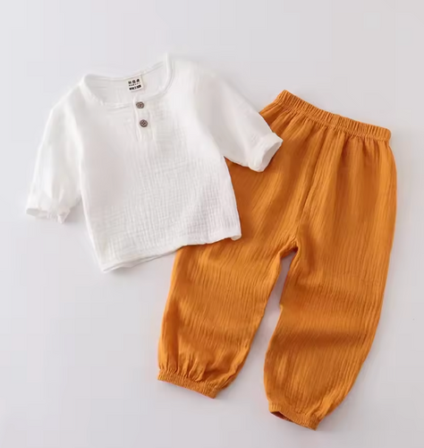 Conjunto Pantalon Muselina Niño Mostaza CHIKY NYNO