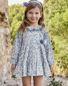Vestido Enterizo Florecitas Vol.Puntilla Cielo ALINA