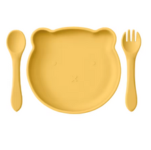Cargar imagen en el visor de la galería, PLato con Cubiertos Osito CHIKY NYNO