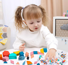 Cargar imagen en el visor de la galería, 180 PCS Rompecabezas de Tangram de Madera para Niños PORFYDYA