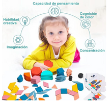 Cargar imagen en el visor de la galería, 180 PCS Rompecabezas de Tangram de Madera para Niños PORFYDYA