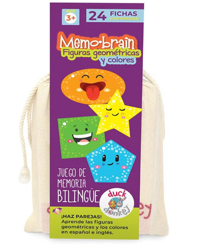 Duck & Donkey Memo Brain Figuras geométricas y Colores (Bilingüe) PORFYDYA