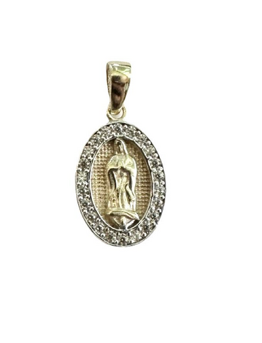 Medalla Oval Mini De Virgen Guadalupe Con Marco De Cz