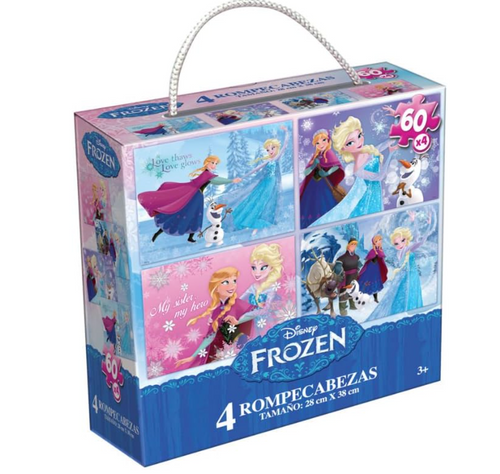 Frozen , Rompecabezas 4 en 1 PORFYDYA