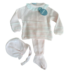 Conjunto 3.P Lines Motas Rosa Blanco