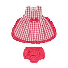 Cargar imagen en el visor de la galería, Vestido Con Braga Cuadritos Rojo ALINA