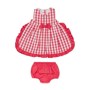 Vestido Con Braga Cuadritos Rojo ALINA