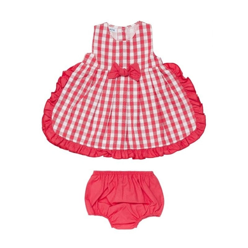 Vestido Con Braga Cuadritos Rojo ALINA