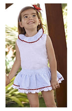 Cargar imagen en el visor de la galería, Conjunto Falda Camisa Niña Rayada Cielo