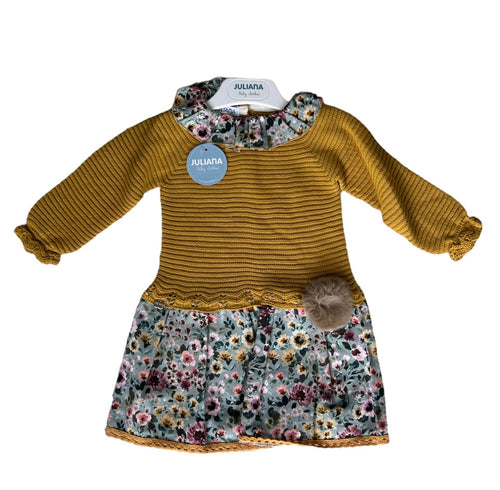Vestido Flores Oro