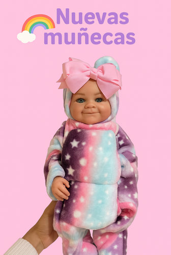 Muñeca Newborn con cobija y diadema grande