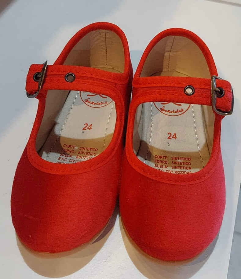 Clásica Terciopelo Hebilla  Rojo PETIT NENE..