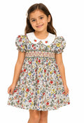 Vestido flores rojo con cuello