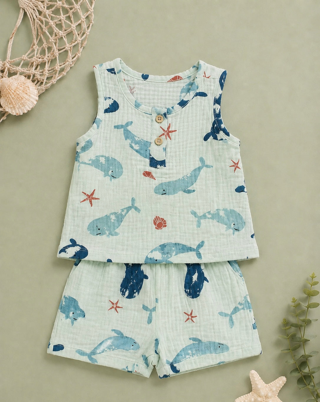Conjunto ballenas mar
