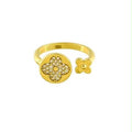 Anillo doble Flor oro 10k ENTRE JOYAS
