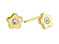 Broquel mini Flor con Cz oro 10k ENTRE JOYAS