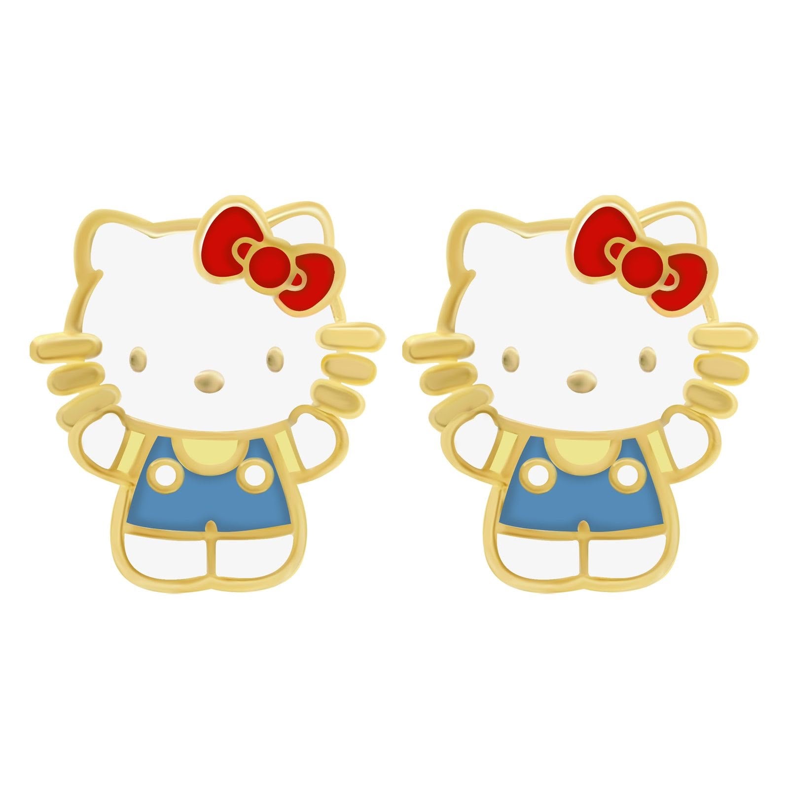 Broquel sanrio Hello Kitty esmaltada 10k ENTREJOYAS