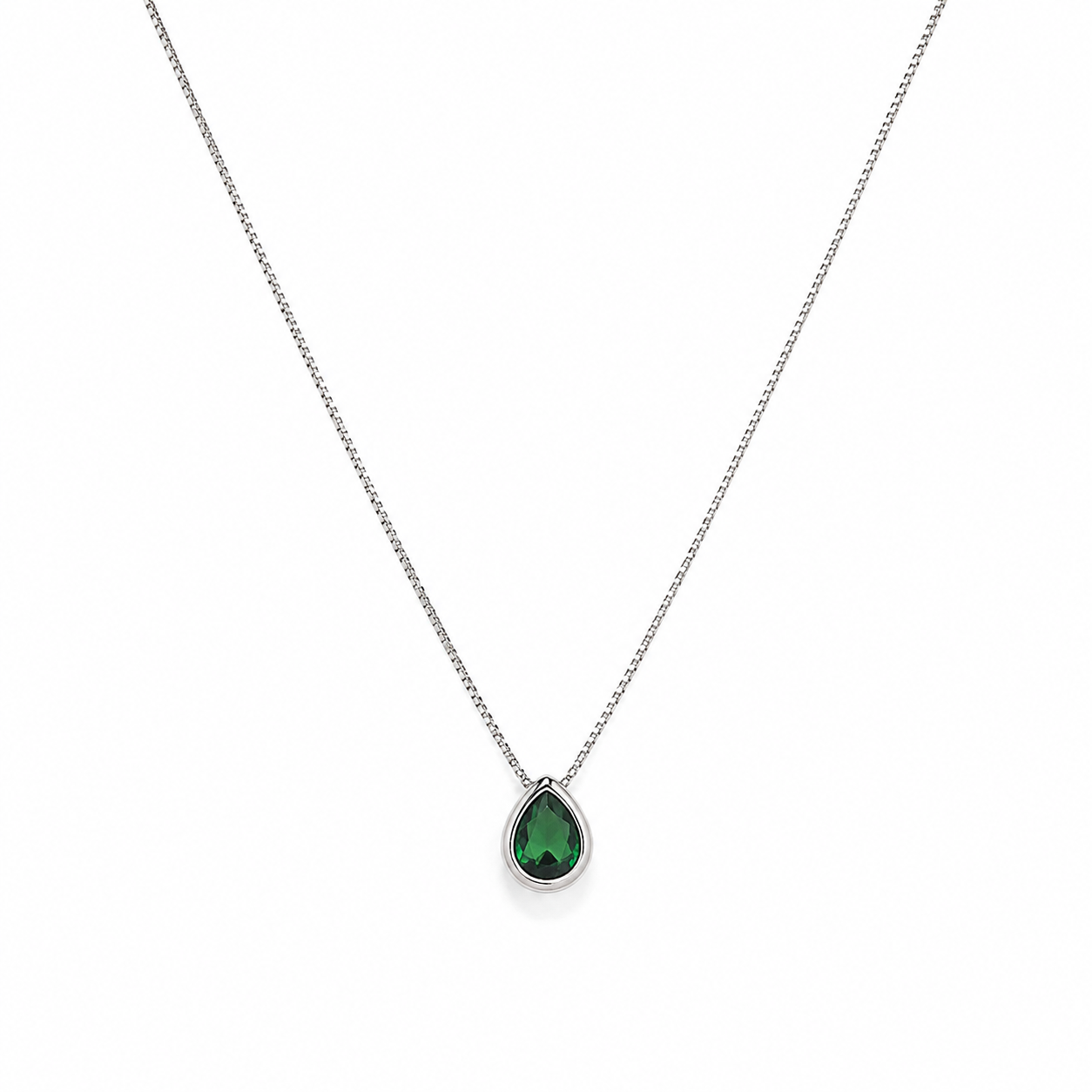 Collar Esmeralda corte Gota .925 ENTREJOYAS