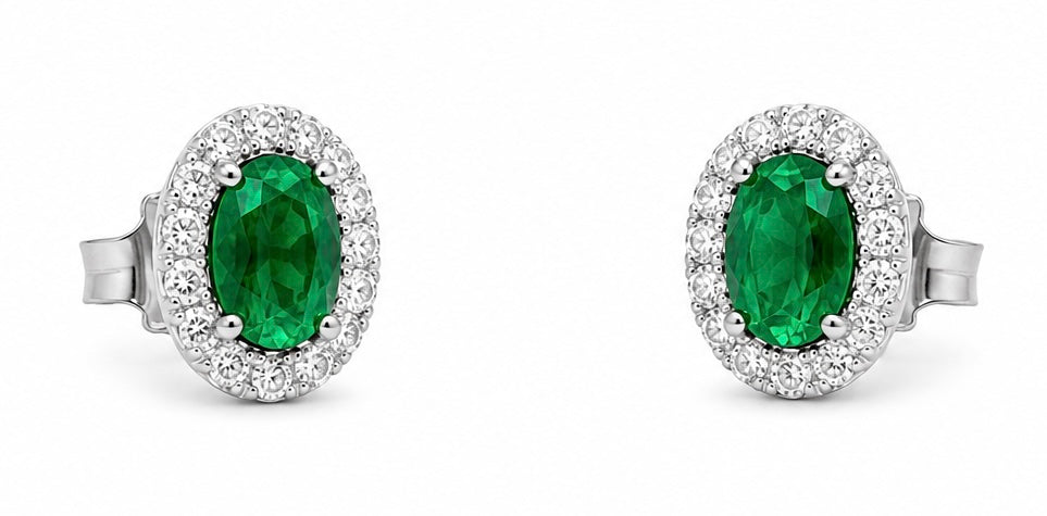 Arete Esmeralda Oval .925 COLECCION MOND
