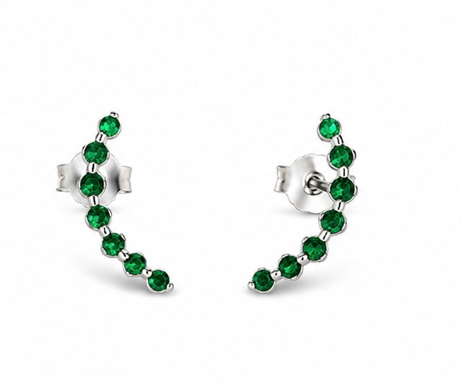 Arete Lambada Esmeralda .925 COLECCION MOND