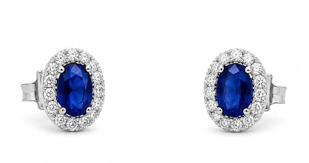 Arete Zafiro Oval .925 COLECCION MOND