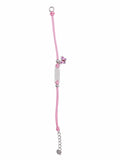 Pulsera con Placa y Mariposa plata .925 hilo rosa COLECCIÓN BAMBINA