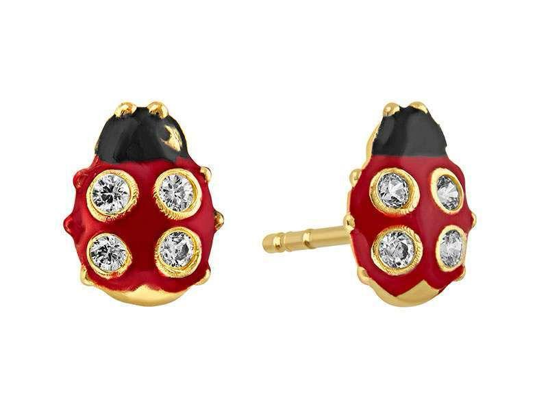 Broquel Catarinas Esmaltadas oro 10K ENTRE JOYAS