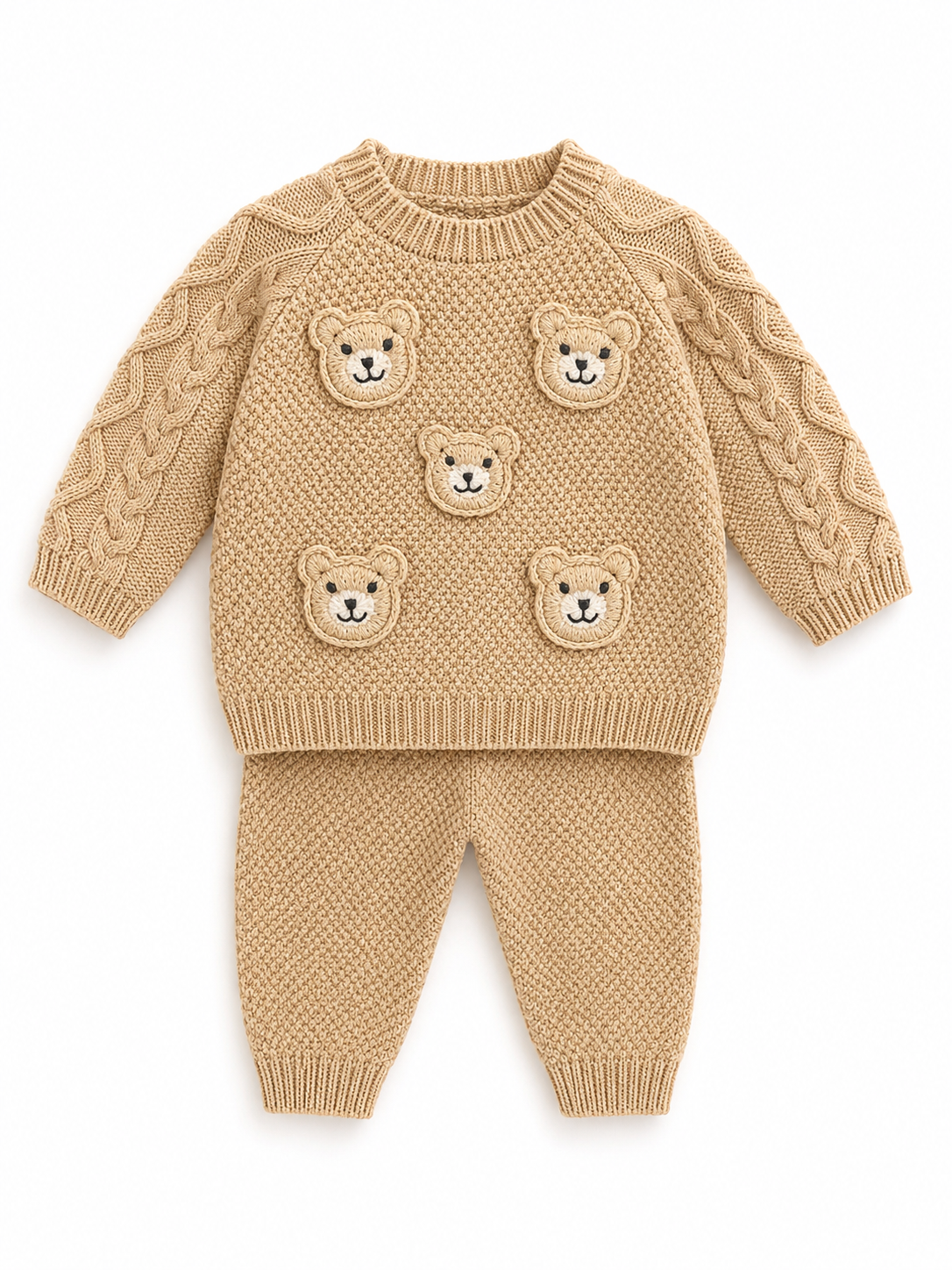 Set de punto Baby Osos Beige