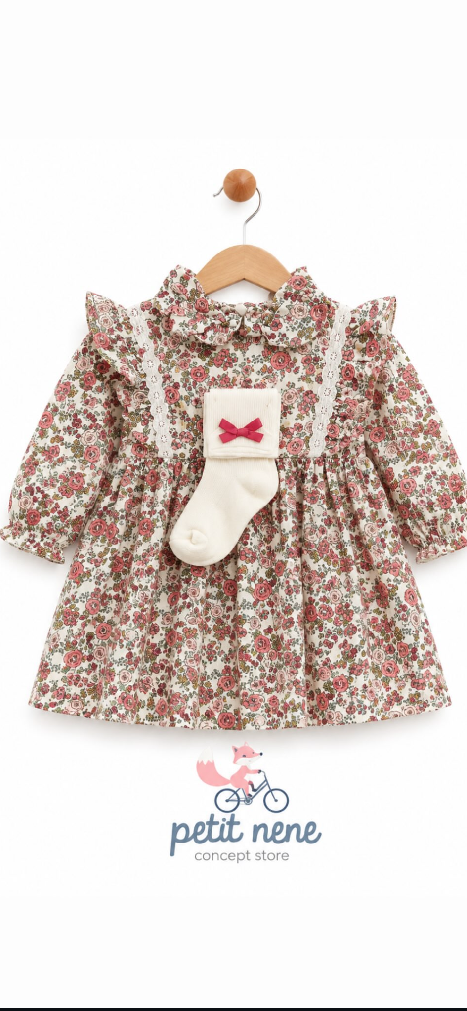 Vestido flores con Calcetas
