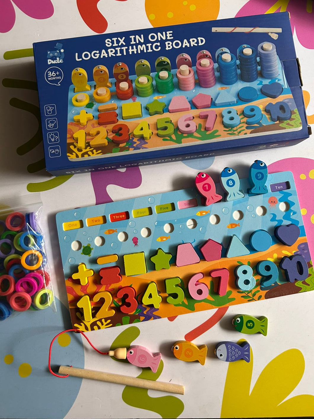 Tablero Numeros Figura Pesca  TREN CHIKY MARKET