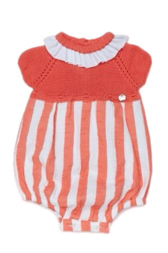 Pelele Cuerpo Punto Tela Rayada Coral