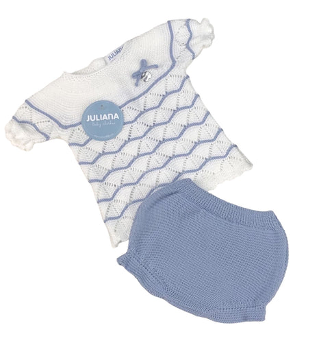 Conjunto Braga Punto Rayado Combinado Blanco Cielo ALINA